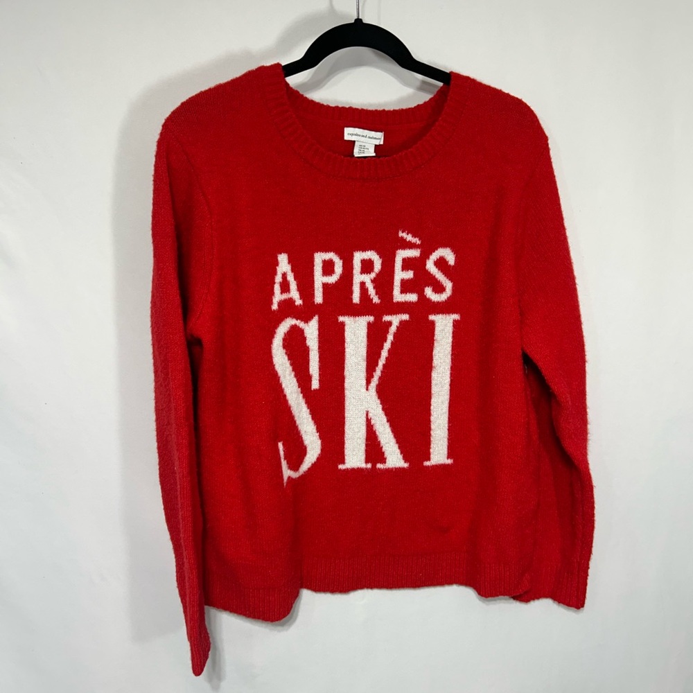 Cupcakes & Cashmere Red and White Après Ski Sweater